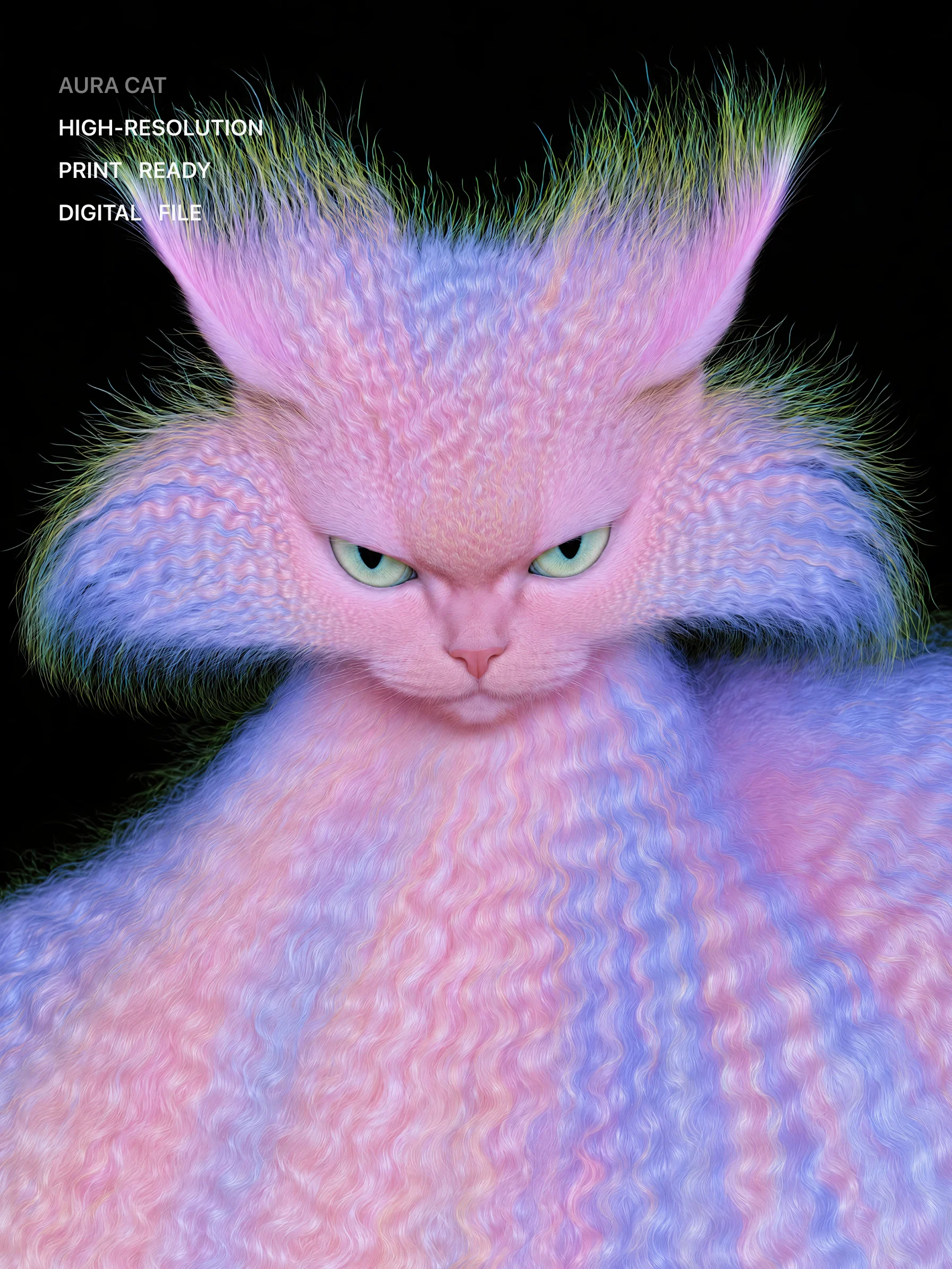 Aura Cat 003 Digital Artwork Ready-to-Print product image (1)