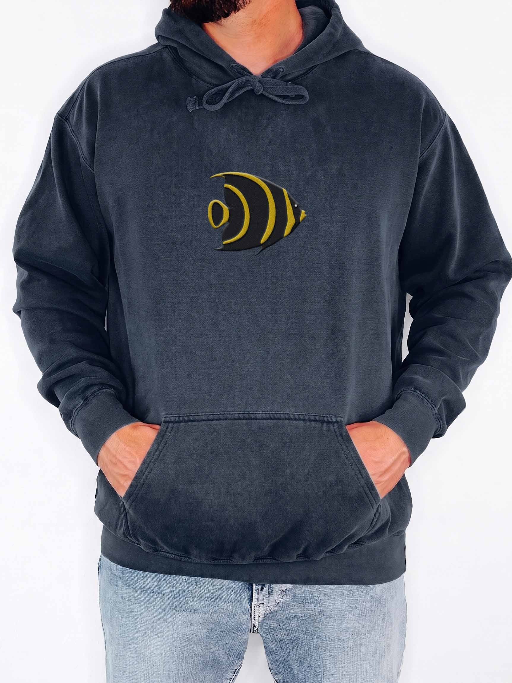 Juvenile French Angelfish Embroidered Premium Hoodie | Saltwater Reef Aquarium Fish & Marine Life Apparel product image (2)