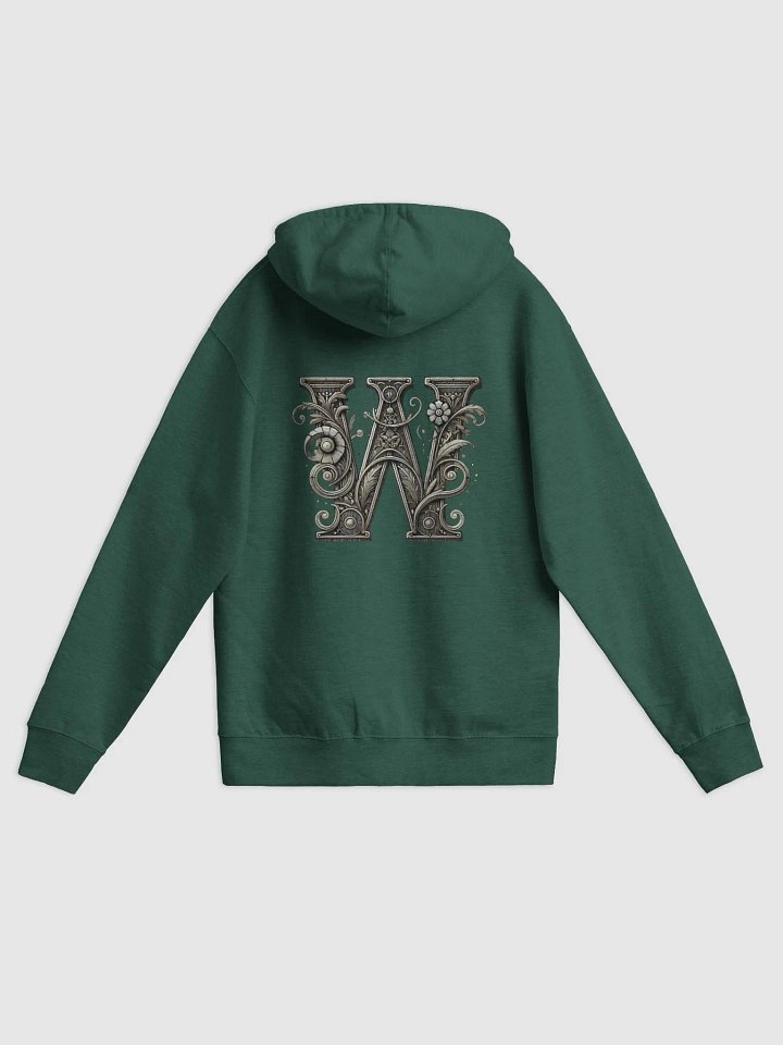 Vintage Floral Letter 'W' Zip-Up Hoodie product image (6)