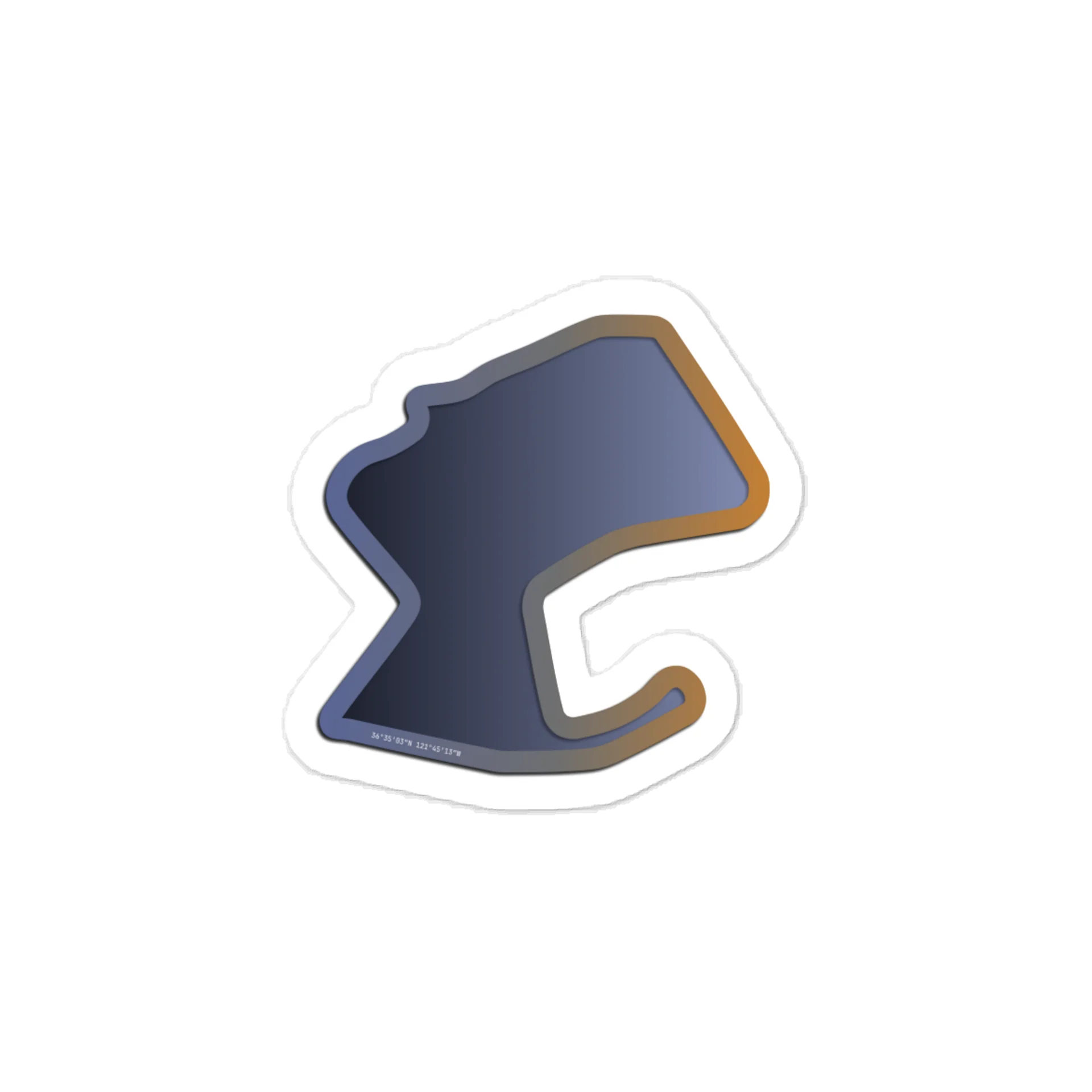 Three Pedal Club :: Laguna Seca Kiss-Cut Vinyl Sticker product image (1)