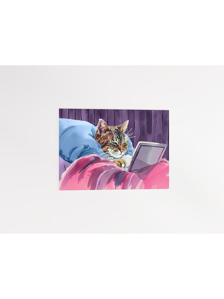 21st Century Digital Cat – Fun Feline Studio Art Print product image (2)