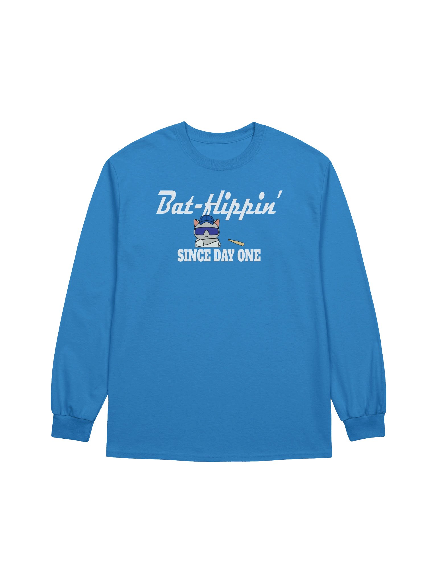 Baseball Cat (Bat-flippin' Since Day One) - Unisex Adult Long Sleeve T-shirt product image (1)