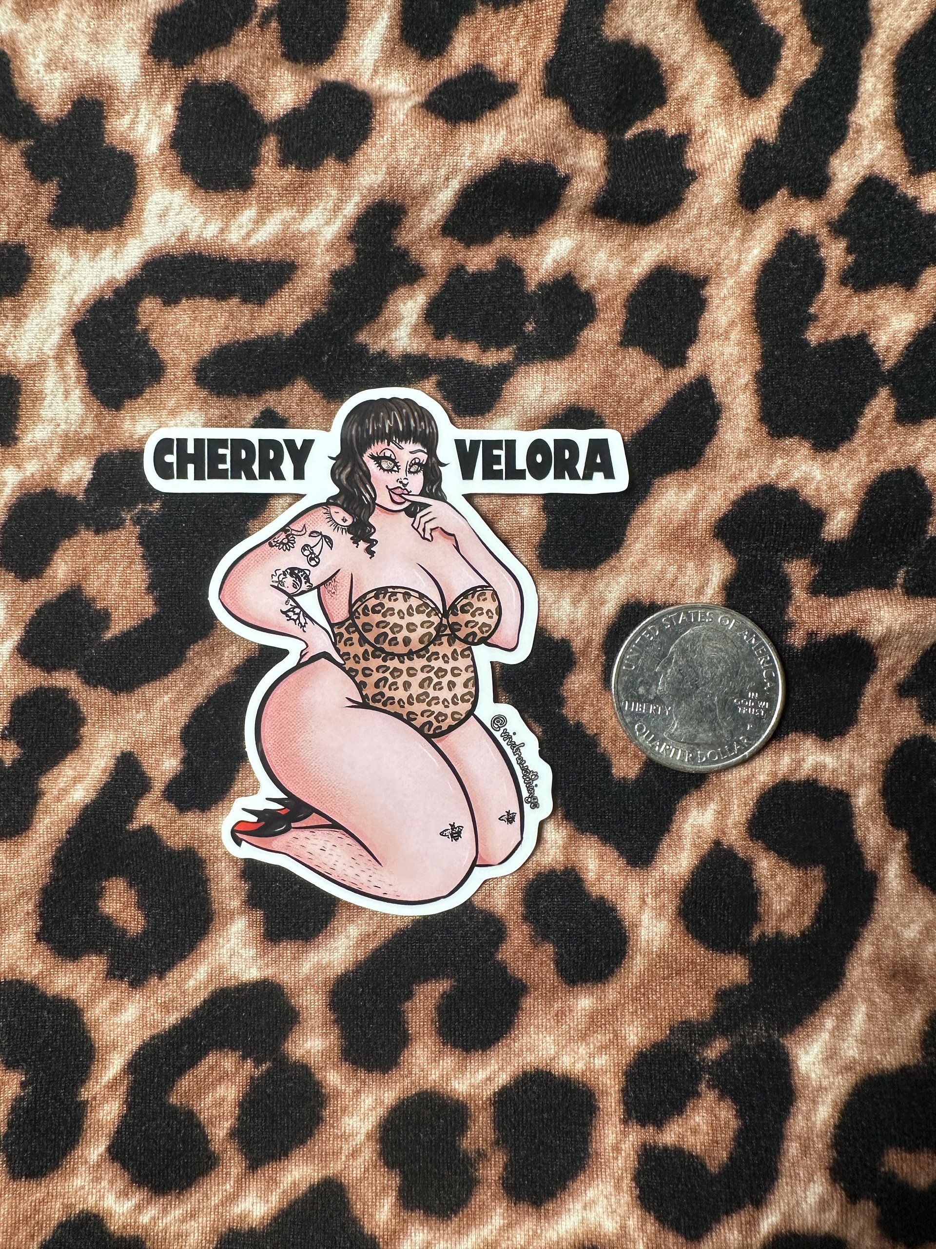 Big Leopard Print Cherry Sticker product image (2)