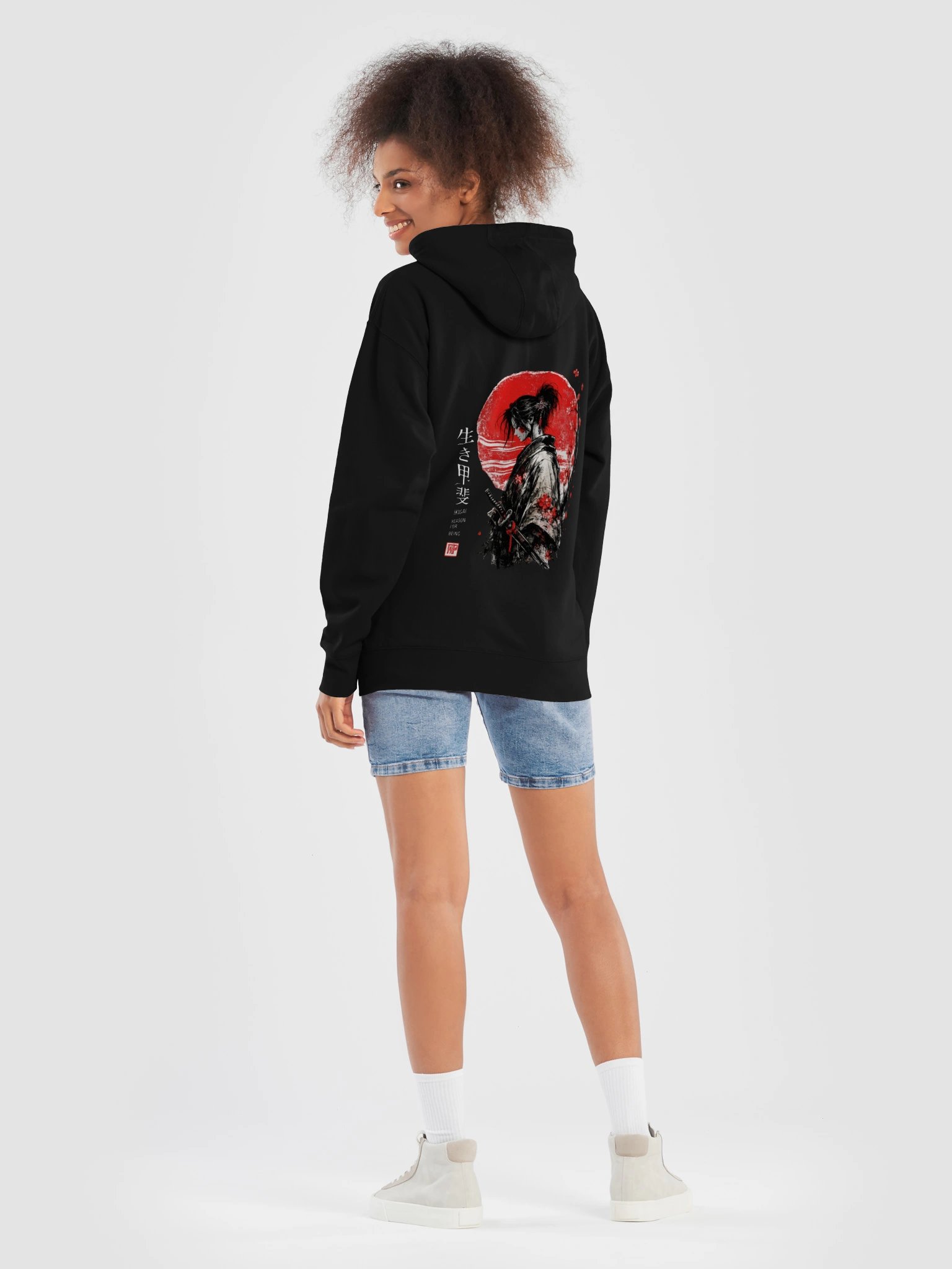 Samurai Sunset Hoodie — Japanese Kanji Warrior Graphic Sweatshirt product image (6)