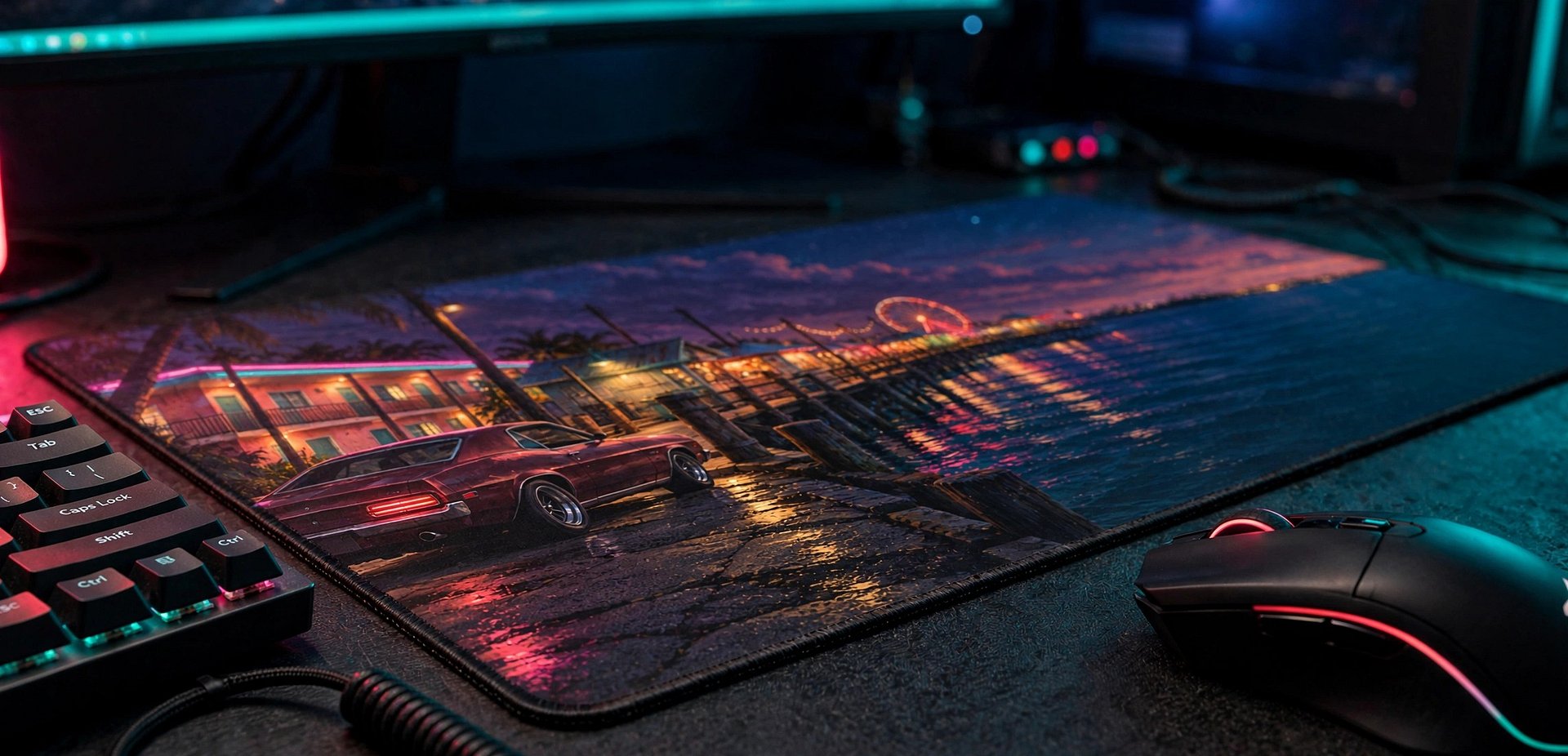 Pier Night — Desk Mat product image (3)