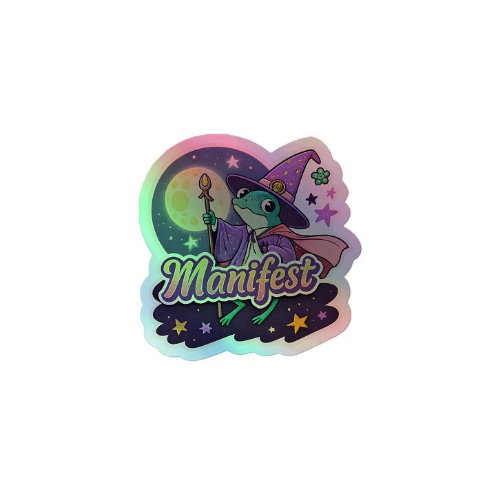 Manifest Wizard Frog Holographic Sticker product image (1)