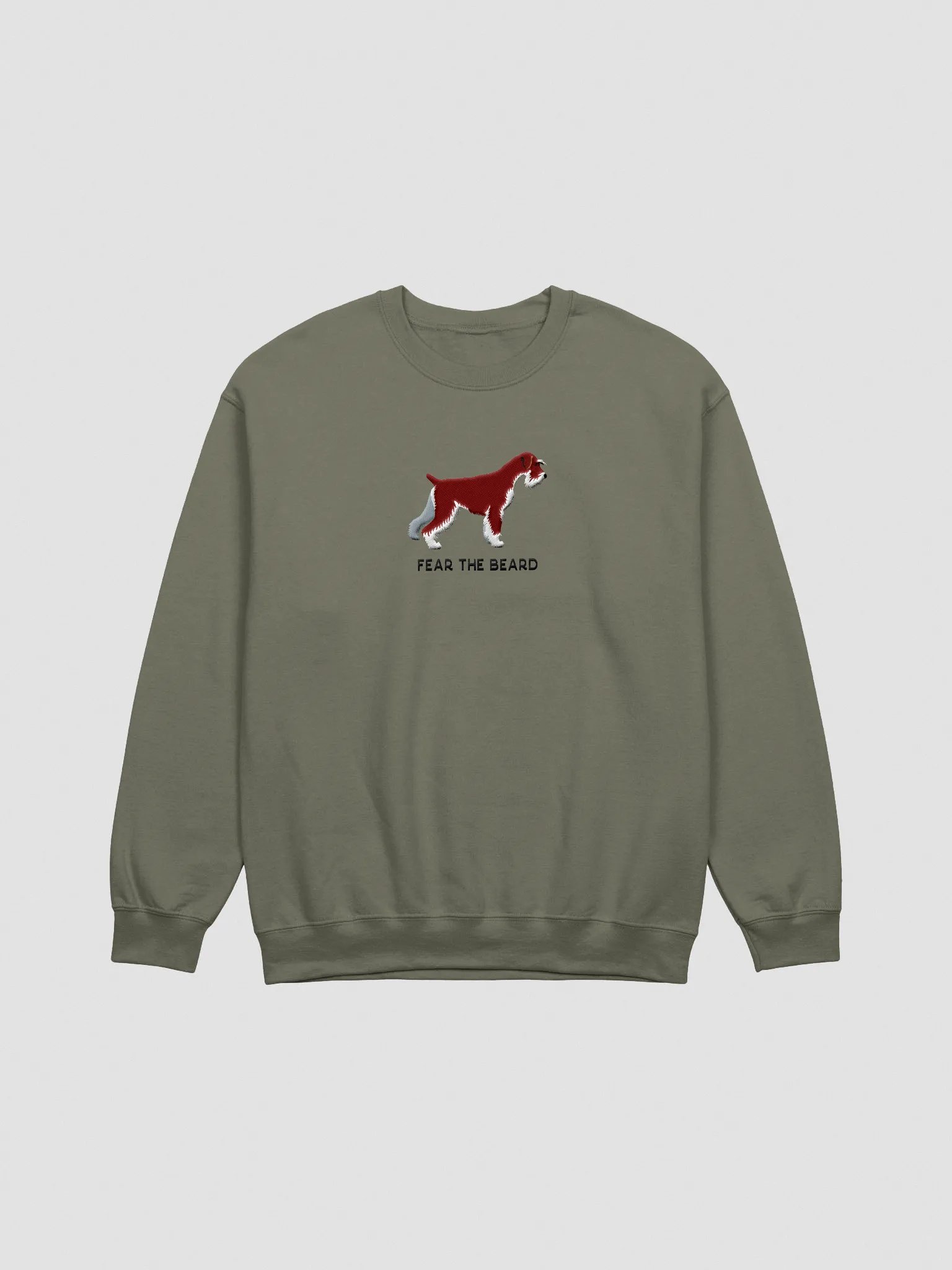 Fear the Beard Sweatshirt (Embroidered) of a Standard Schnauzer(Brown) product image (3)