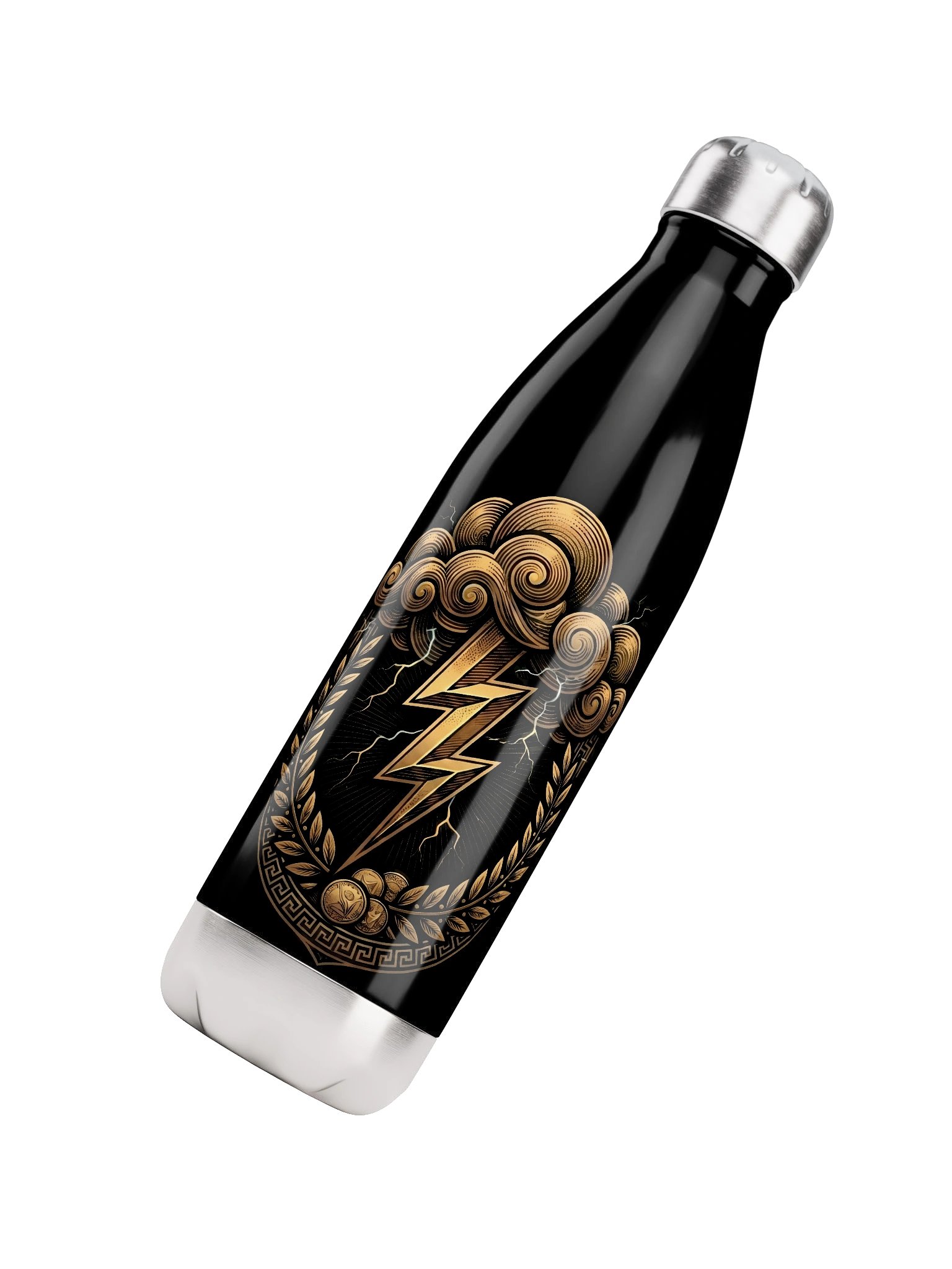 Zeus Lightning Bolt Stainless Steel Water Bottle – Greek Mythology Thunder Design product image (6)