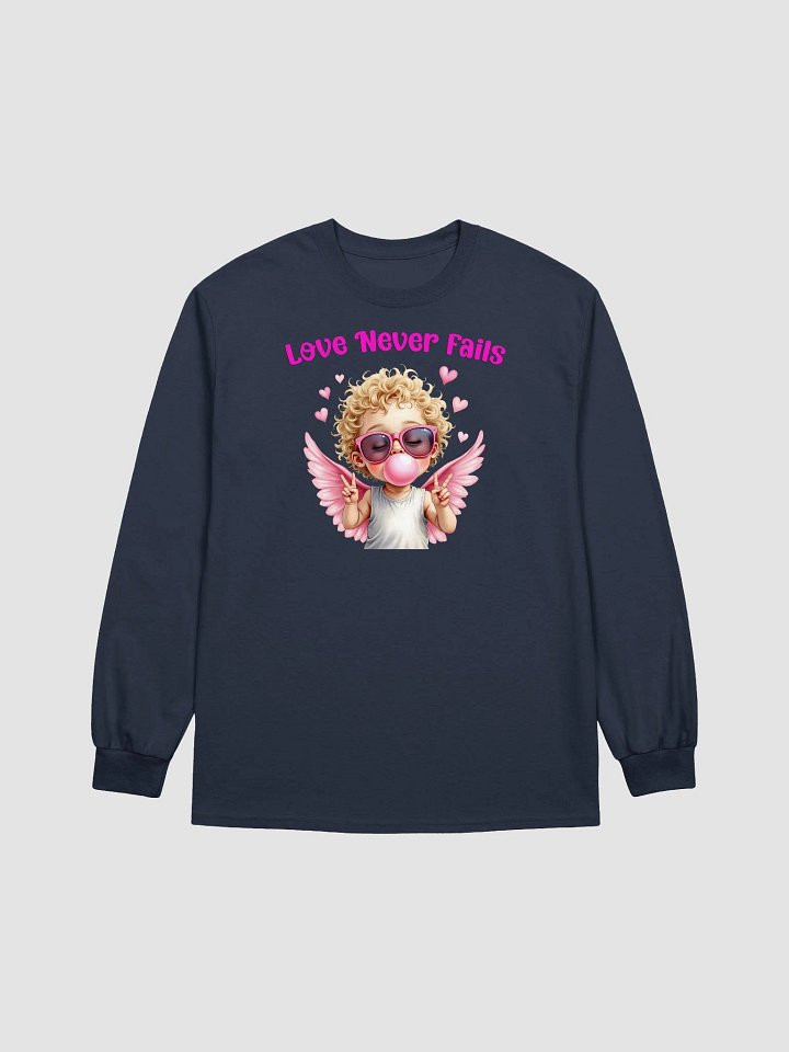 Love Never Fails Valentine Retro Cupid Valentine's Day Long Sleeve Shirt product image (38)