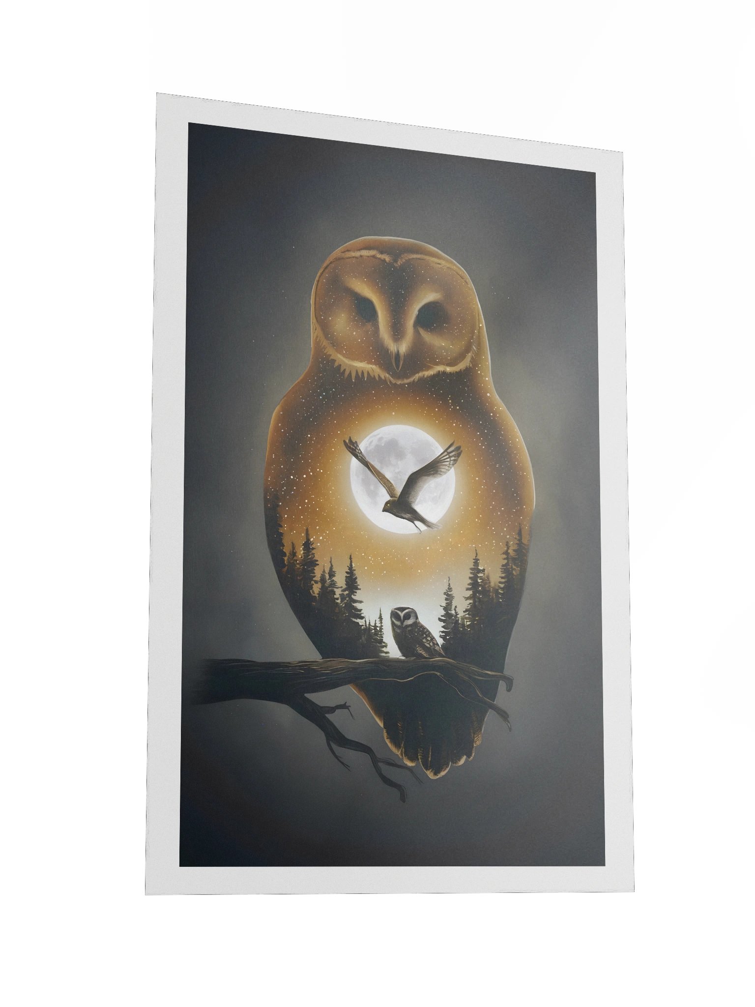 Mystic Owl Moon Poster – Spiritual Night Forest Wall Art product image (3)