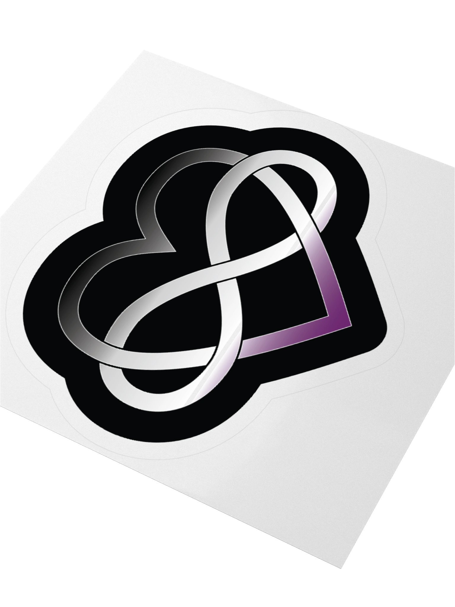 Asexual Pride Gradient Polyamory Infinity Heart Sticker product image (9)