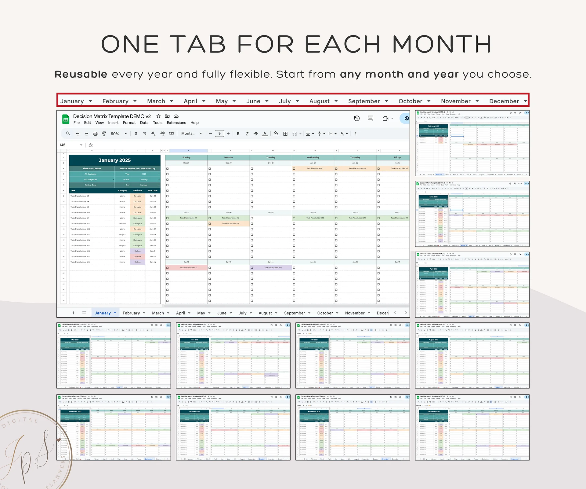Priority Tracker Eisenhower Matrix, Google Sheets Template product image (7)