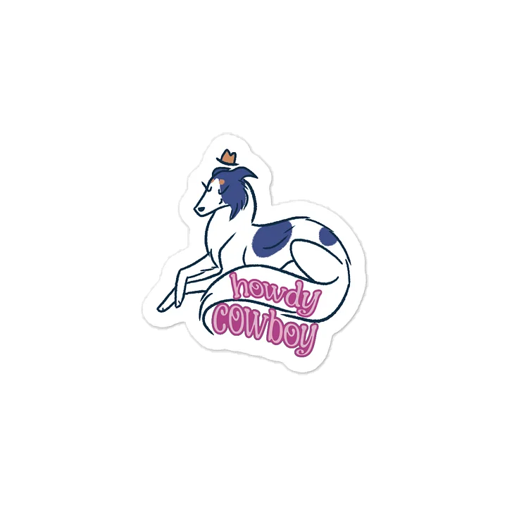 Spotted Black and Tan Howdy Cowboy - Kiss-Cut Vinyl Sticker product image (1)