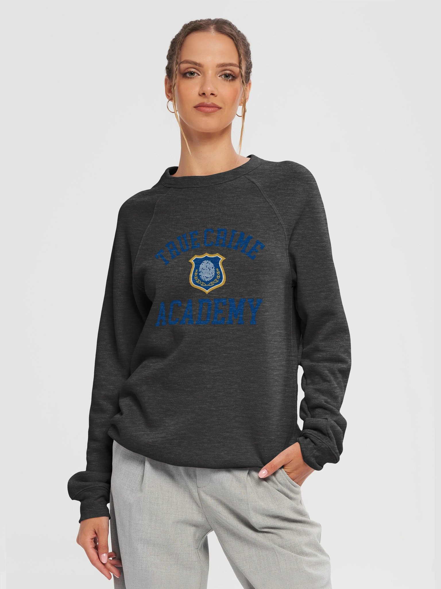 True Crime Academy Pullover Sweatshirt - Dark Grey product image (13)