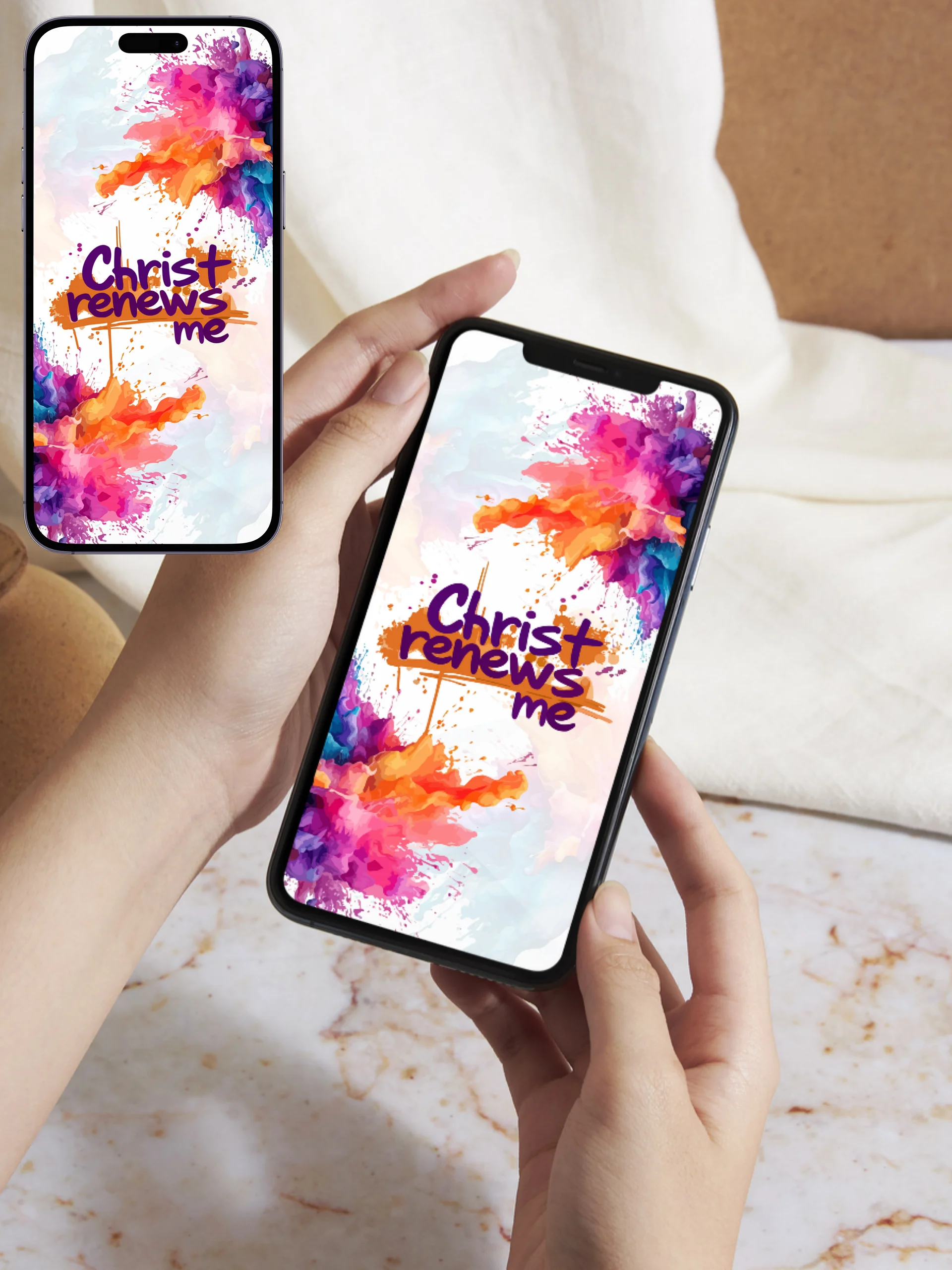 Christ Renews Me Phone Wallpaper product image (1)