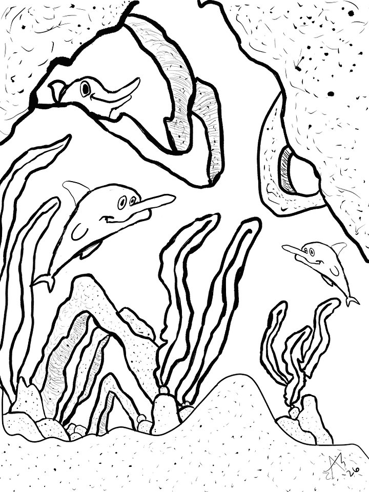 TSStechAngel's World - DolphindSeek Coloring Page product image (1)