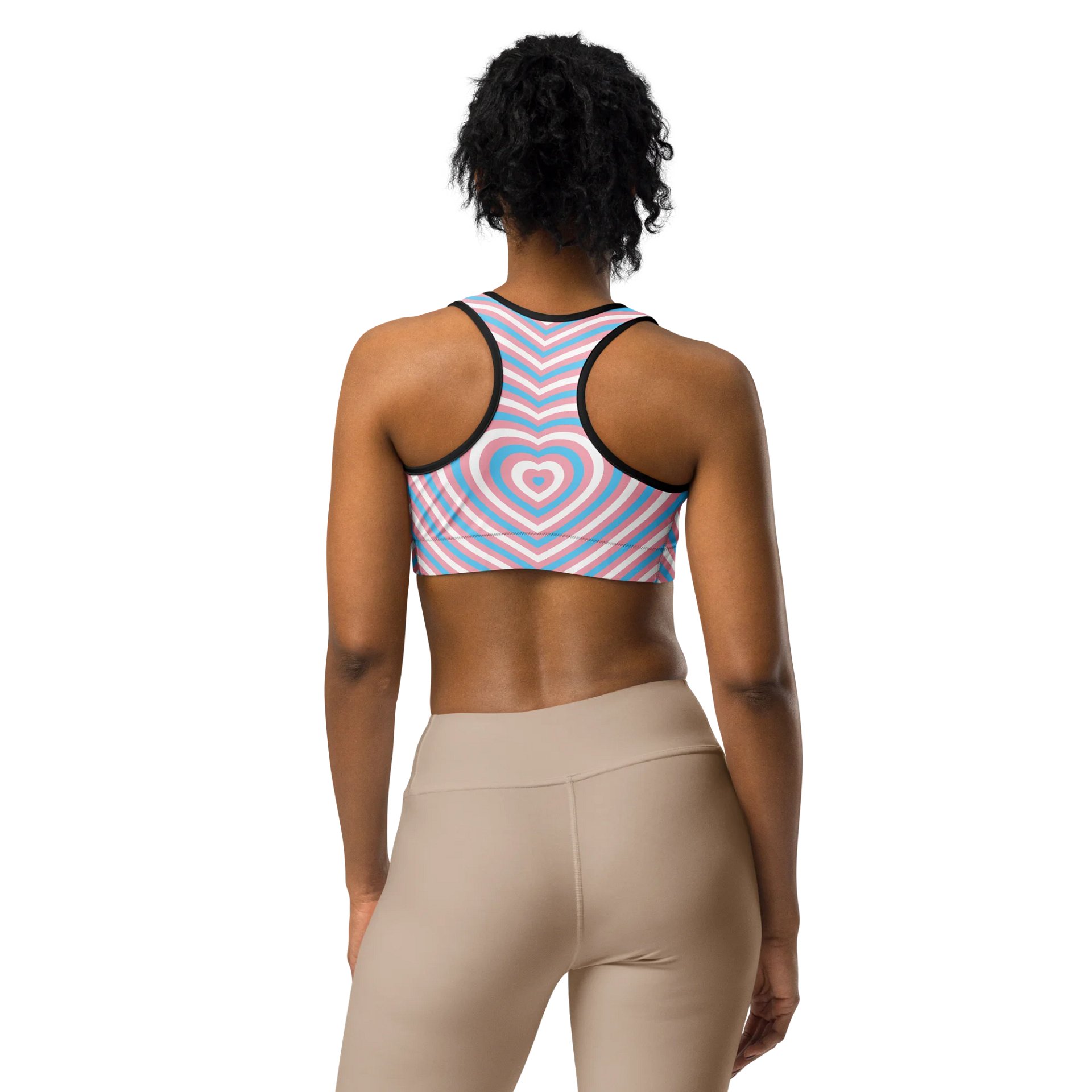 Trans Pride Hearts Sports Bra product image (3)