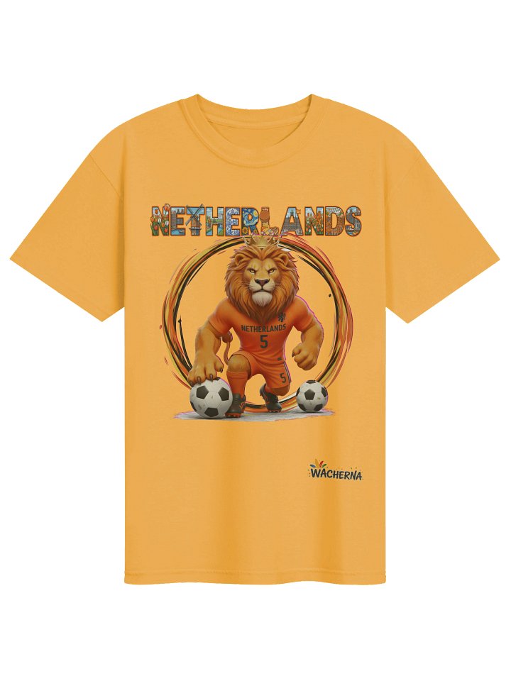 Netherlands Lion Mascot Fan Art T-Shirt – Vibrant Culture & Football Streetwear product image (1)