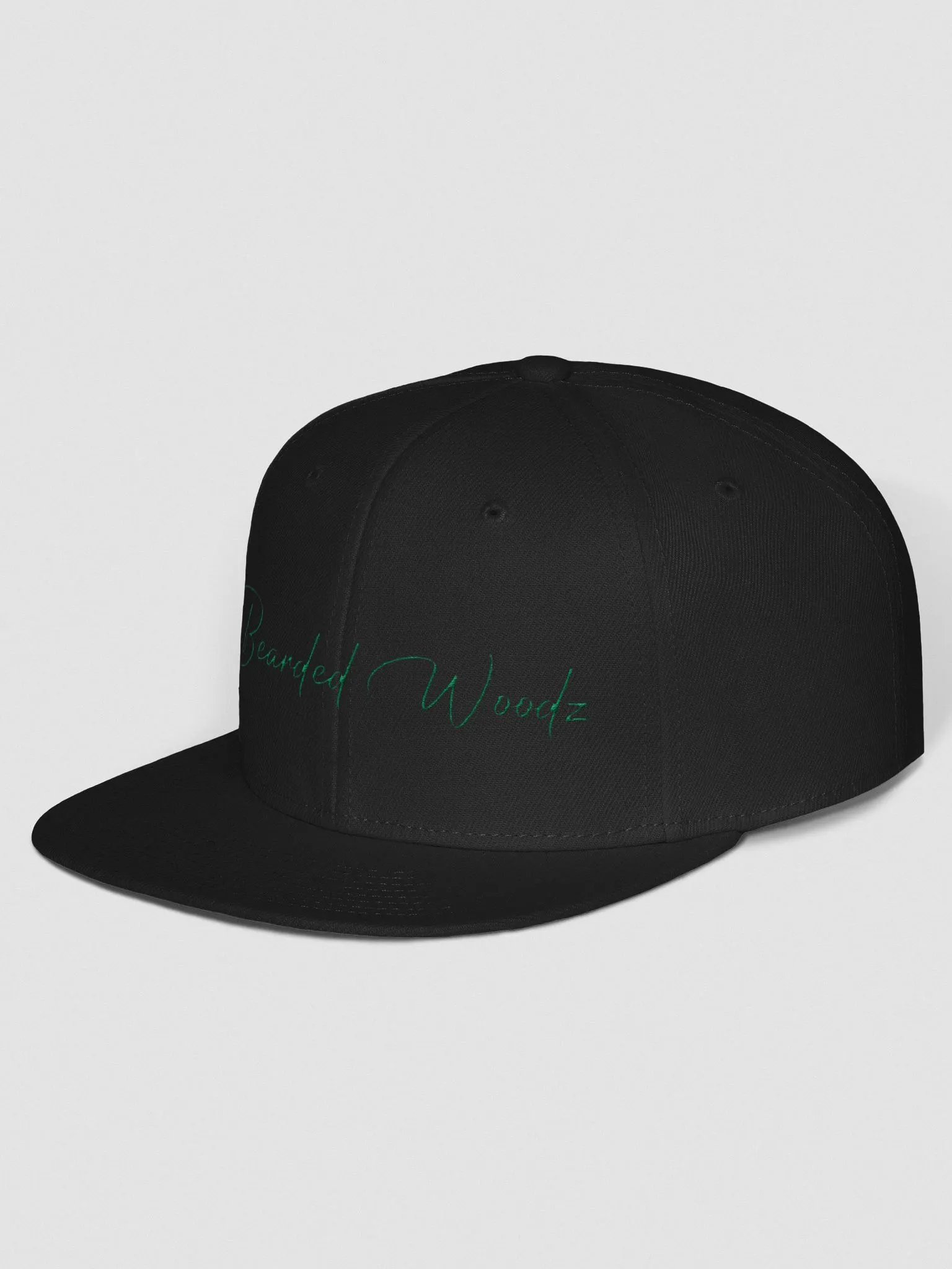 Bearded Woodz Signature Snapback Cap (Green Embroidery) product image (2)