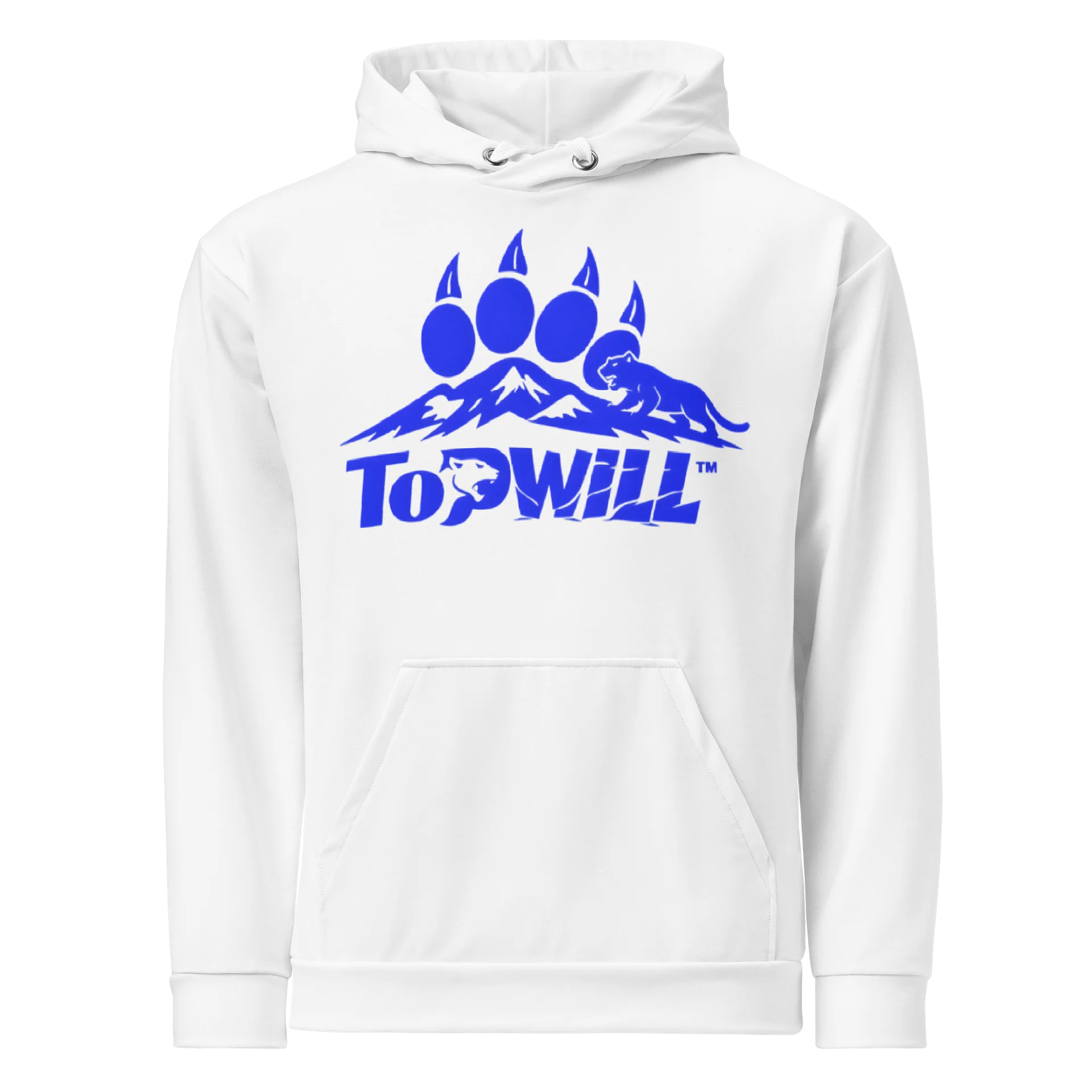 Topwill™ White & Blue Cotton Hoodie product image (1)