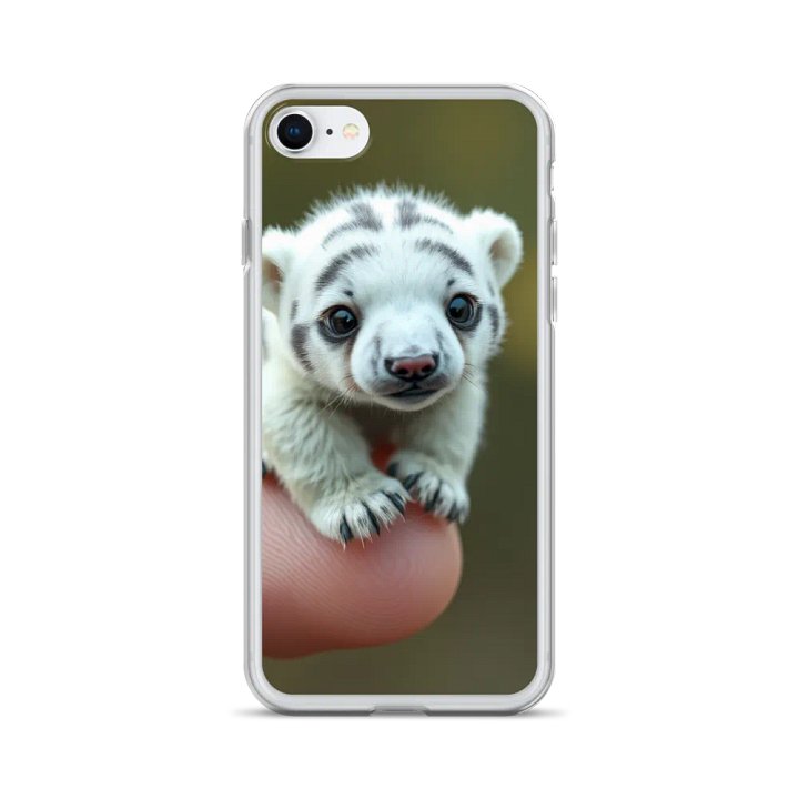 Tiny Baby Polar Bear on a Finger iPhone Case product image (24)