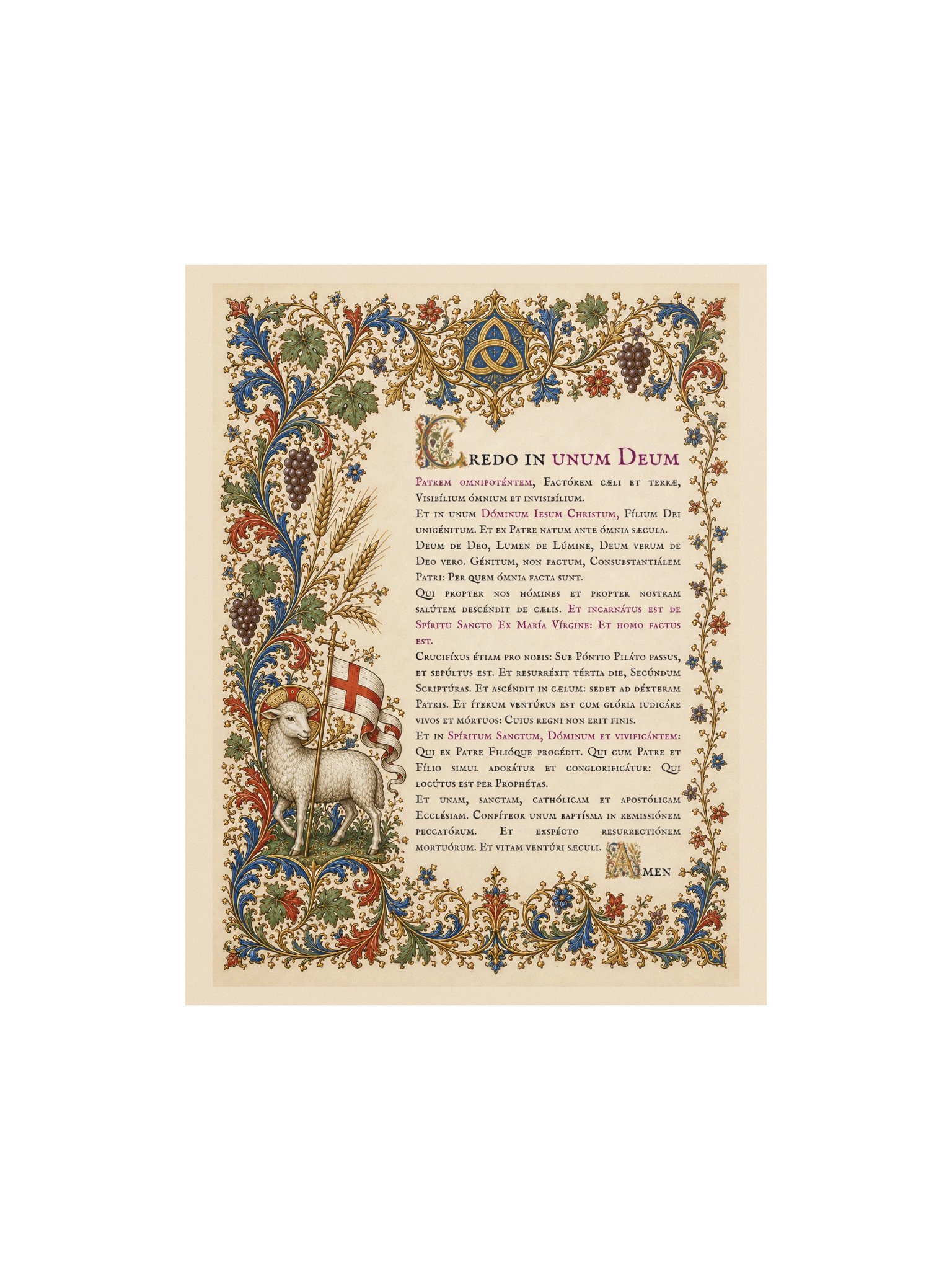 Credo in unum Deum: Illuminated Latin Nicene Creed – Fine Art Poster product image (1)