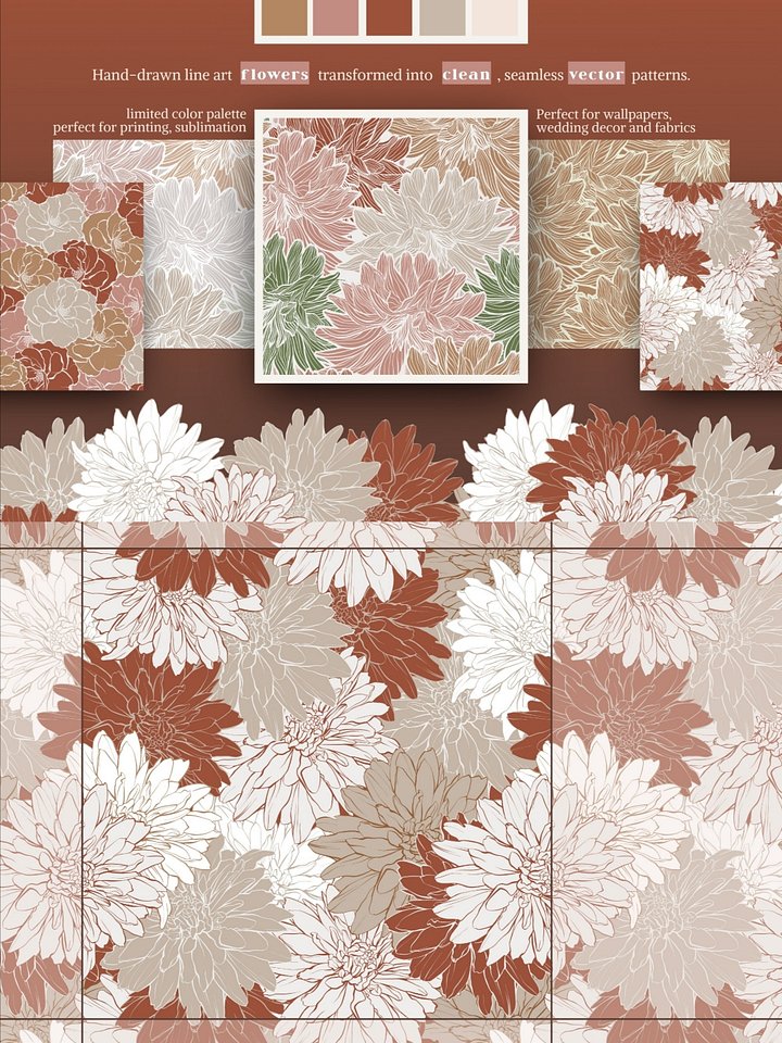 Elegant Floral Patterns Vector Collection product image (2)