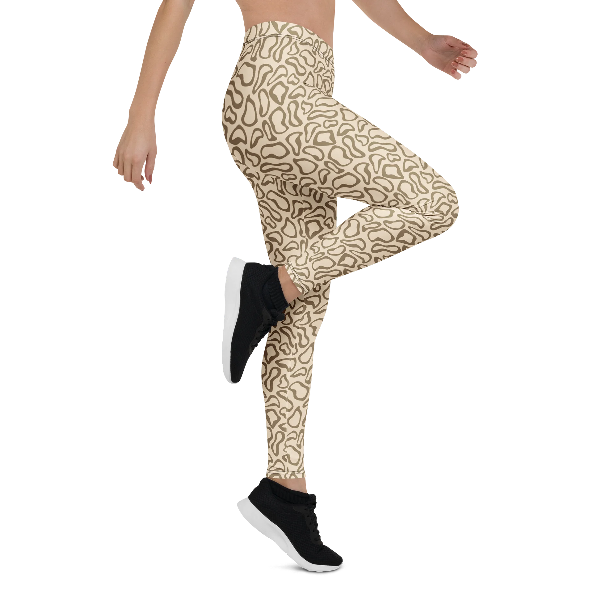 Bold Beige Animal Print Leggings for Active Wear product image (6)