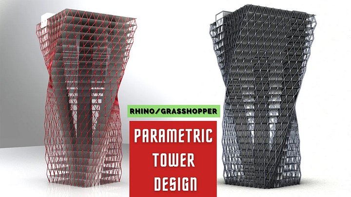 Exoskeleton Parametric Tower Facade Design Grasshopper Rhino Files Download product image (2)