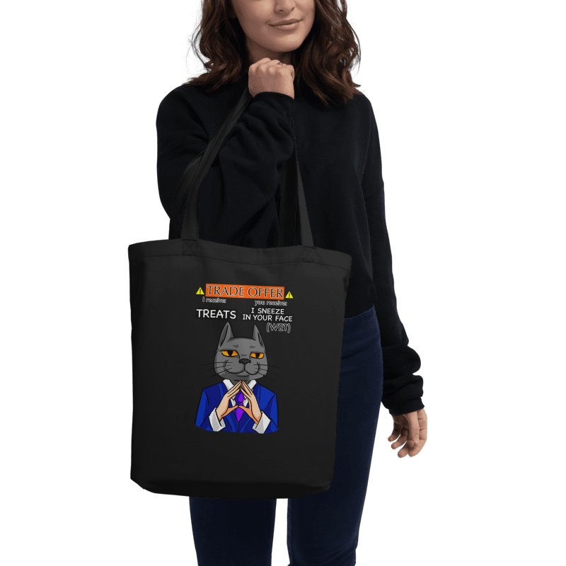 Trade Offer Human-Cat Meme Double Sided Totebag - Black product image (3)