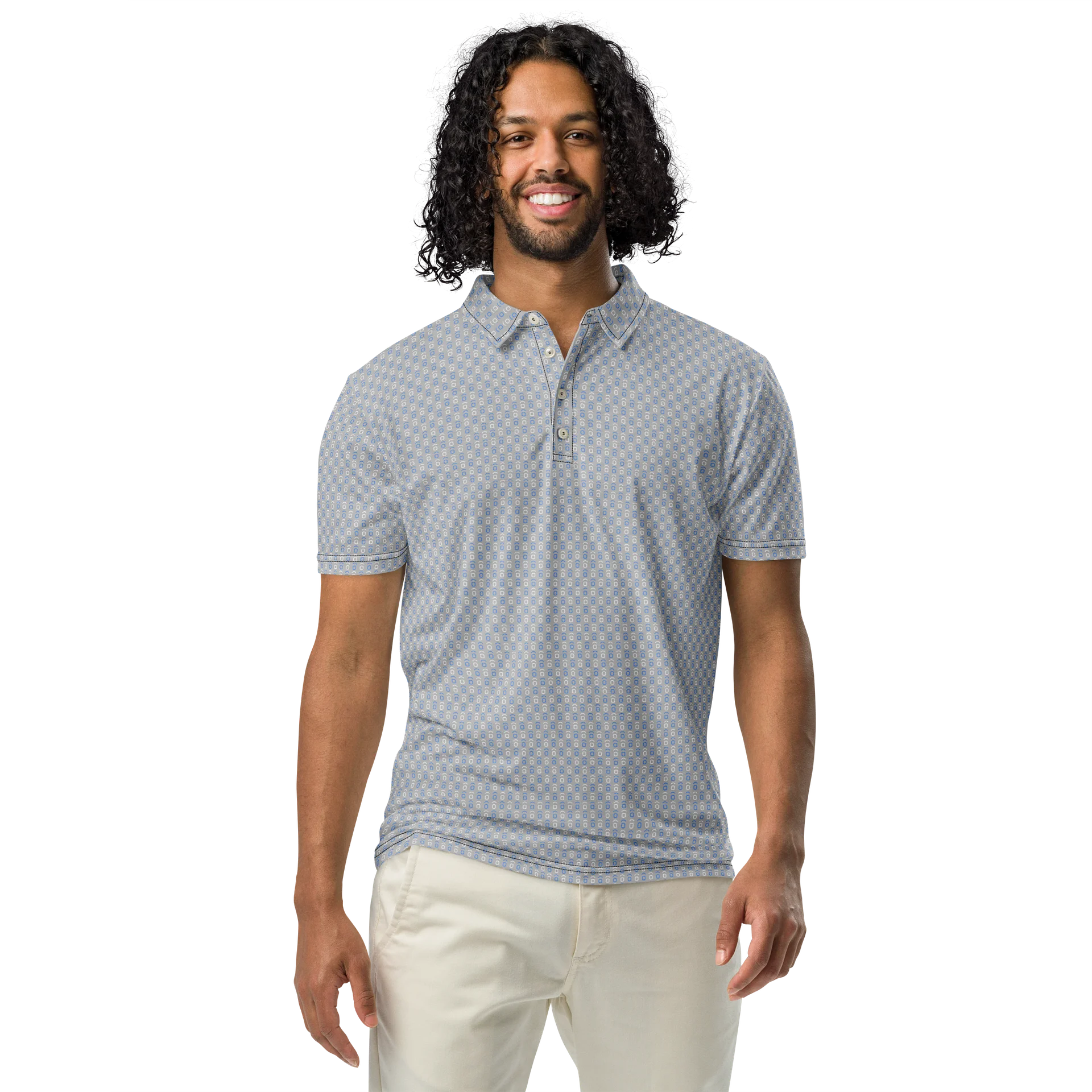 OVTLYR ALL OVER PRINT - POLO SHIRT - RUNS SMALL (ORDER NEXT SIZE UP) - Grey product image (3)