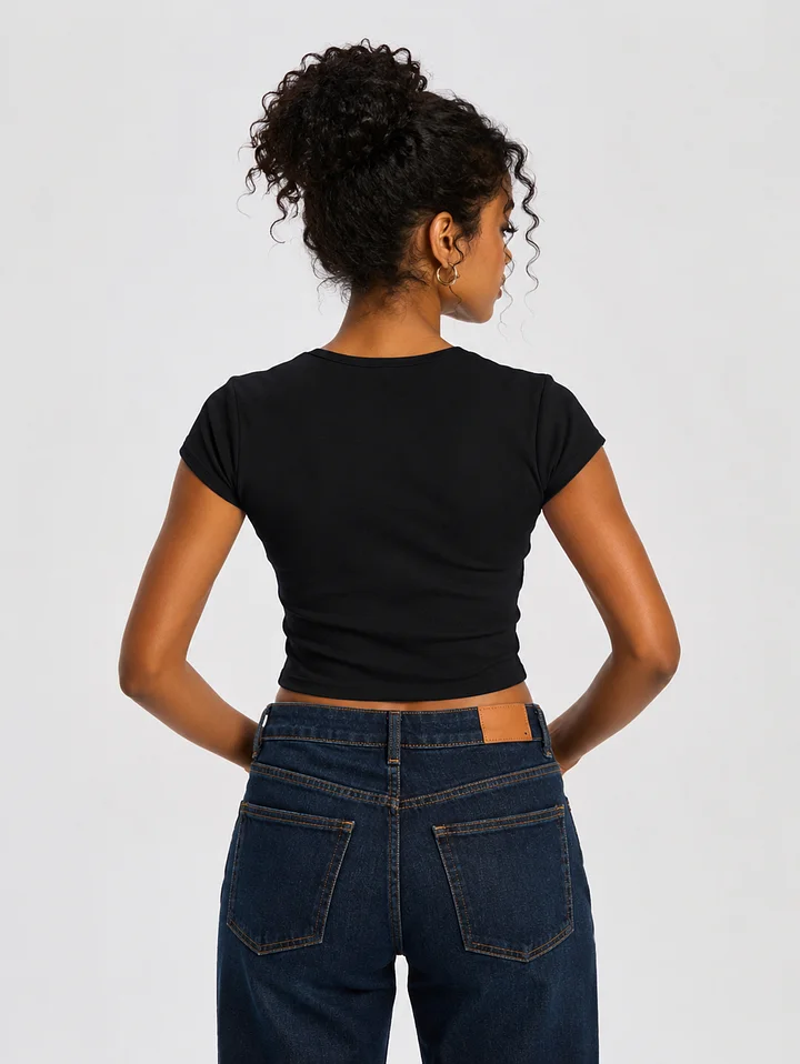Wealth Bound Ribbed Baby Tee Crop Top product image (2)