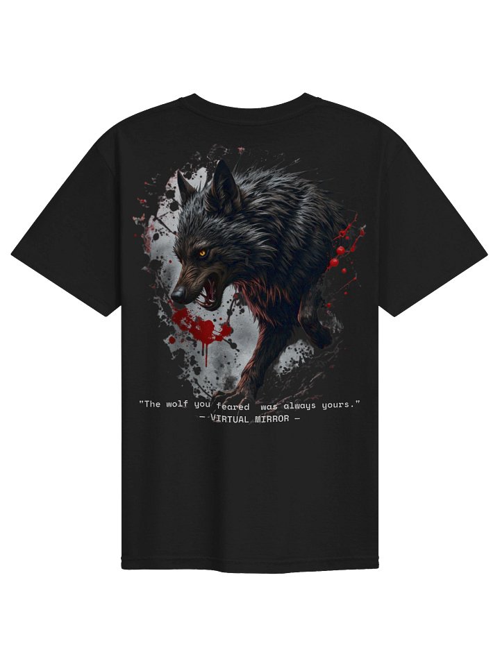 Virtual Mirror — The Wolf Within | Dark Aesthetic Back Print T-Shirt product image (2)