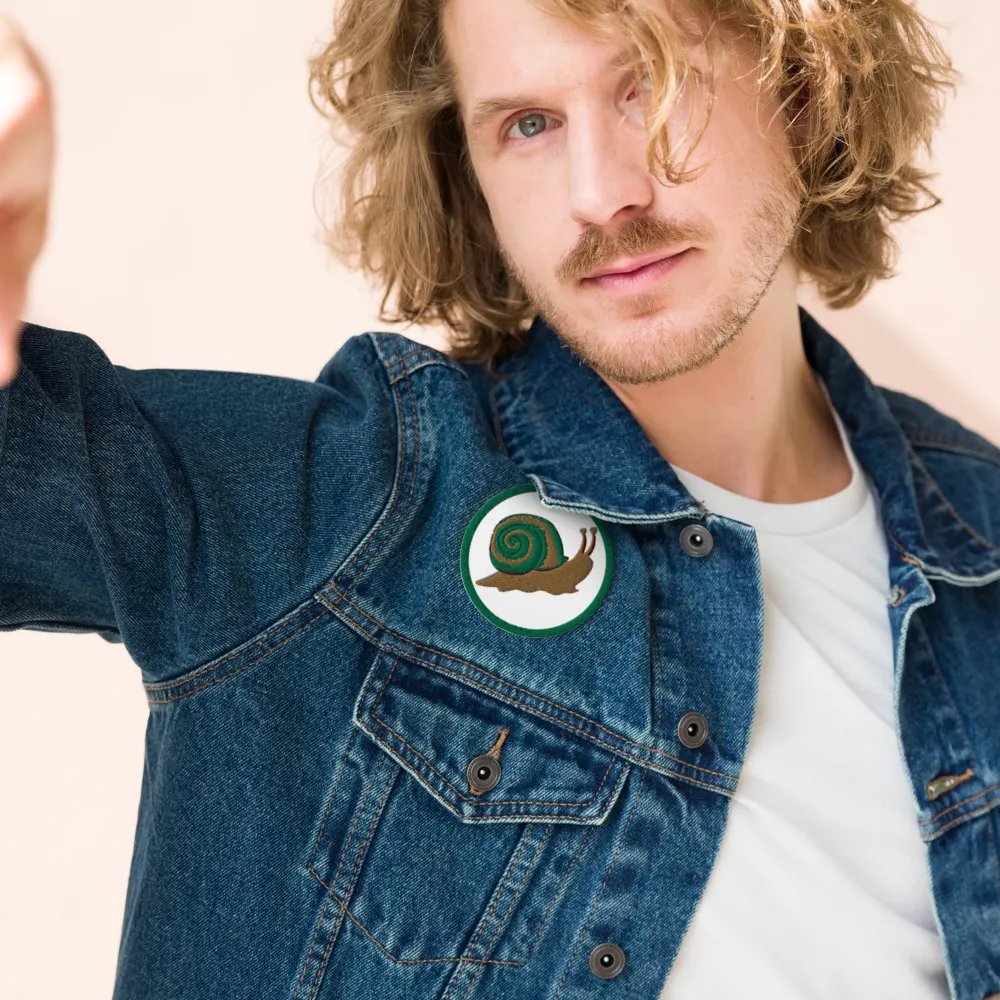 Slow and Stylish Snail Embroidered Patch product image (15)