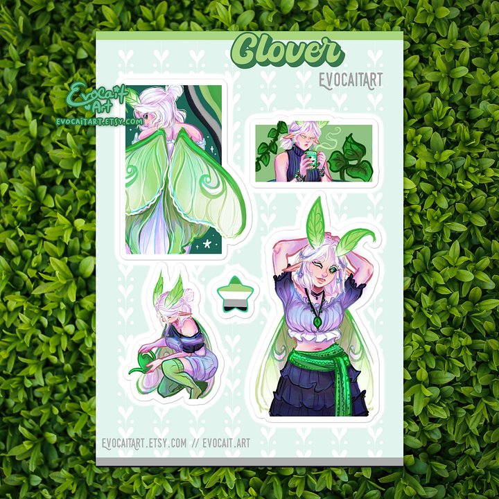 Pride Flag OC Stickers - Aromantic Clover product image (1)