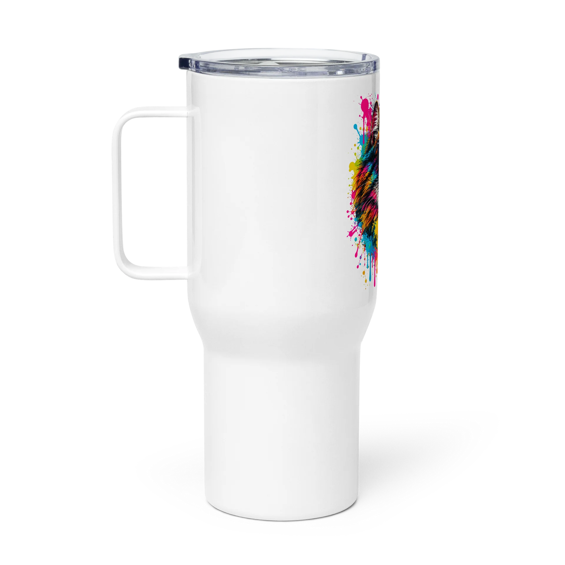 Bubble Trouble – Neon Cat Travel Mug product image (1)