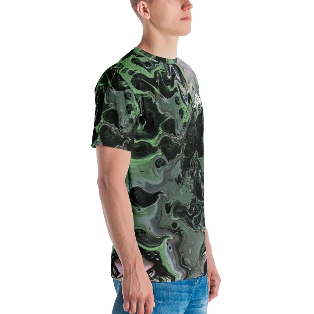 Metallic Green Fluid Acrylic T-Shirt product image (5)