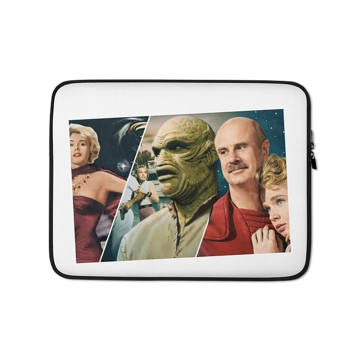 Retro Icon Mashup Laptop Sleeve – Old Hollywood Meets Sci-Fi Dr. Phil product image (1)