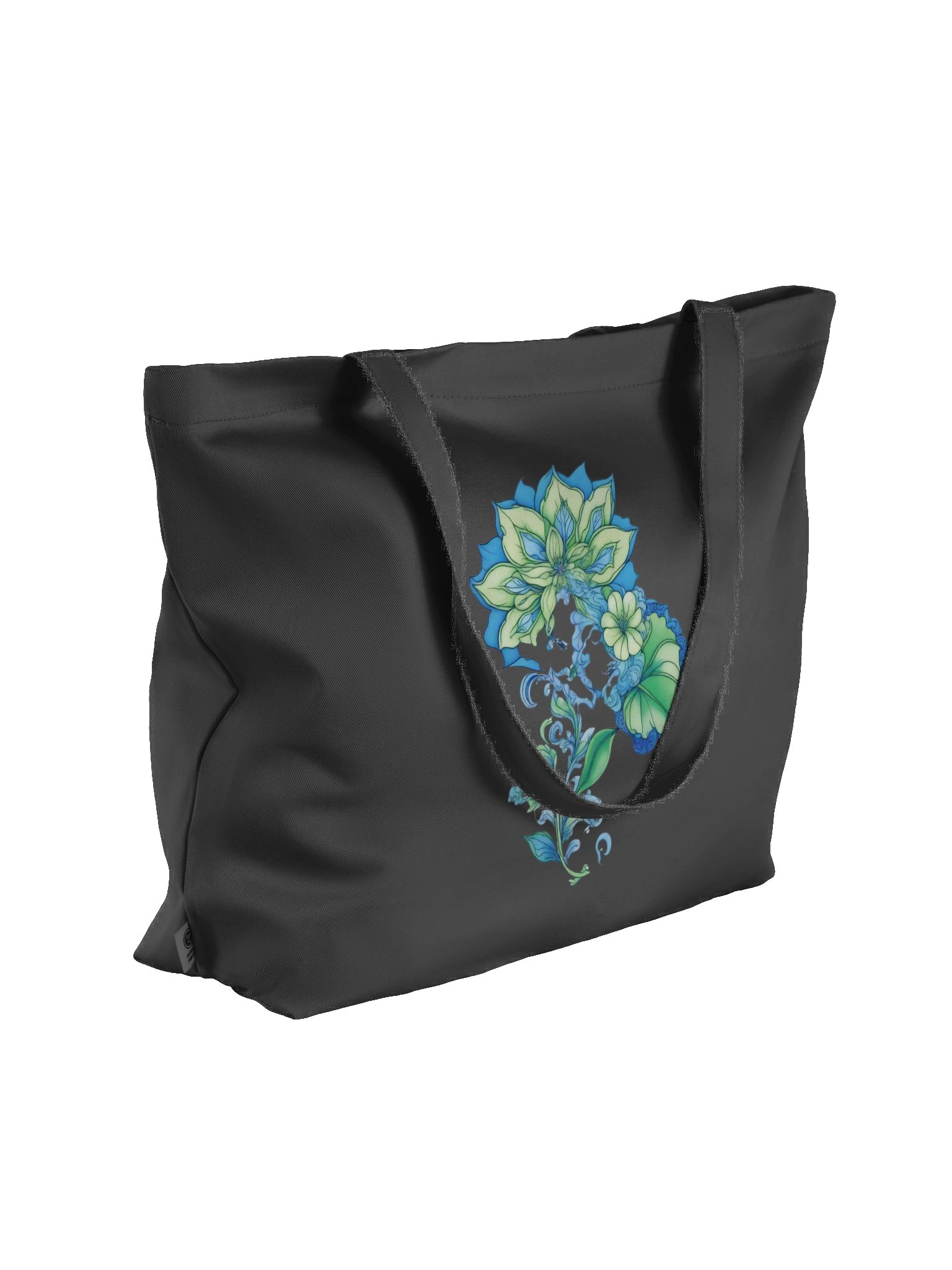 Cool Blue Florals - Eco-conscious Organic Cotton Tote product image (5)