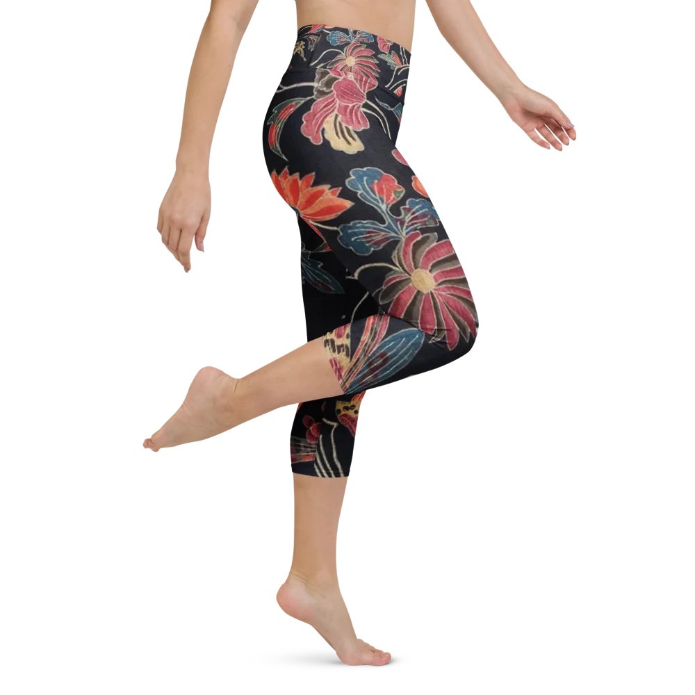 Red Flowers Capri Leggings product image (1)