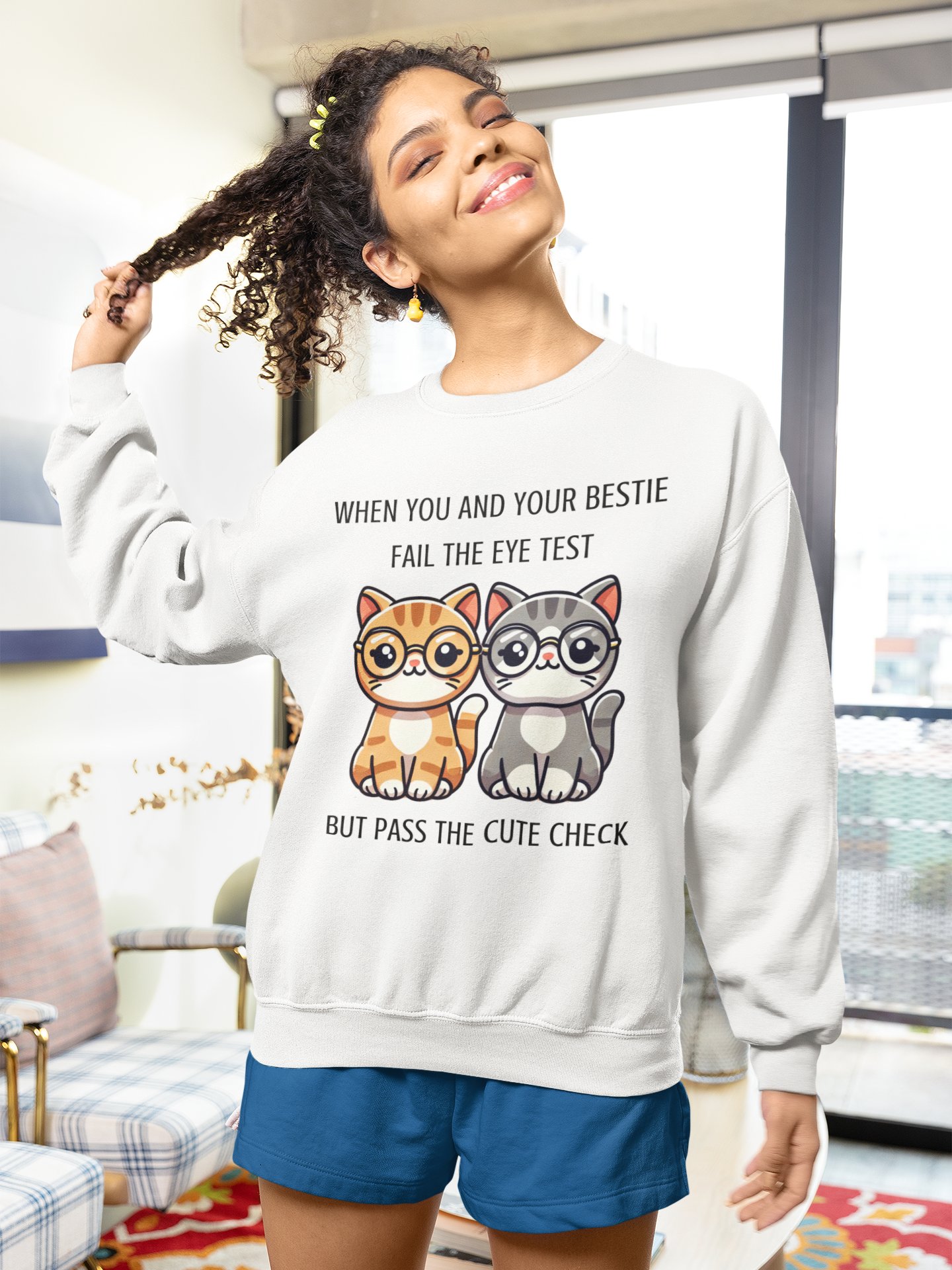 Cute Check Crewneck Sweatshirt product image (1)