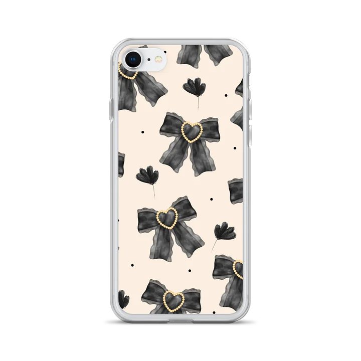 Watercolor Beaded-Heart Bow Clear iPhone Case product image (28)