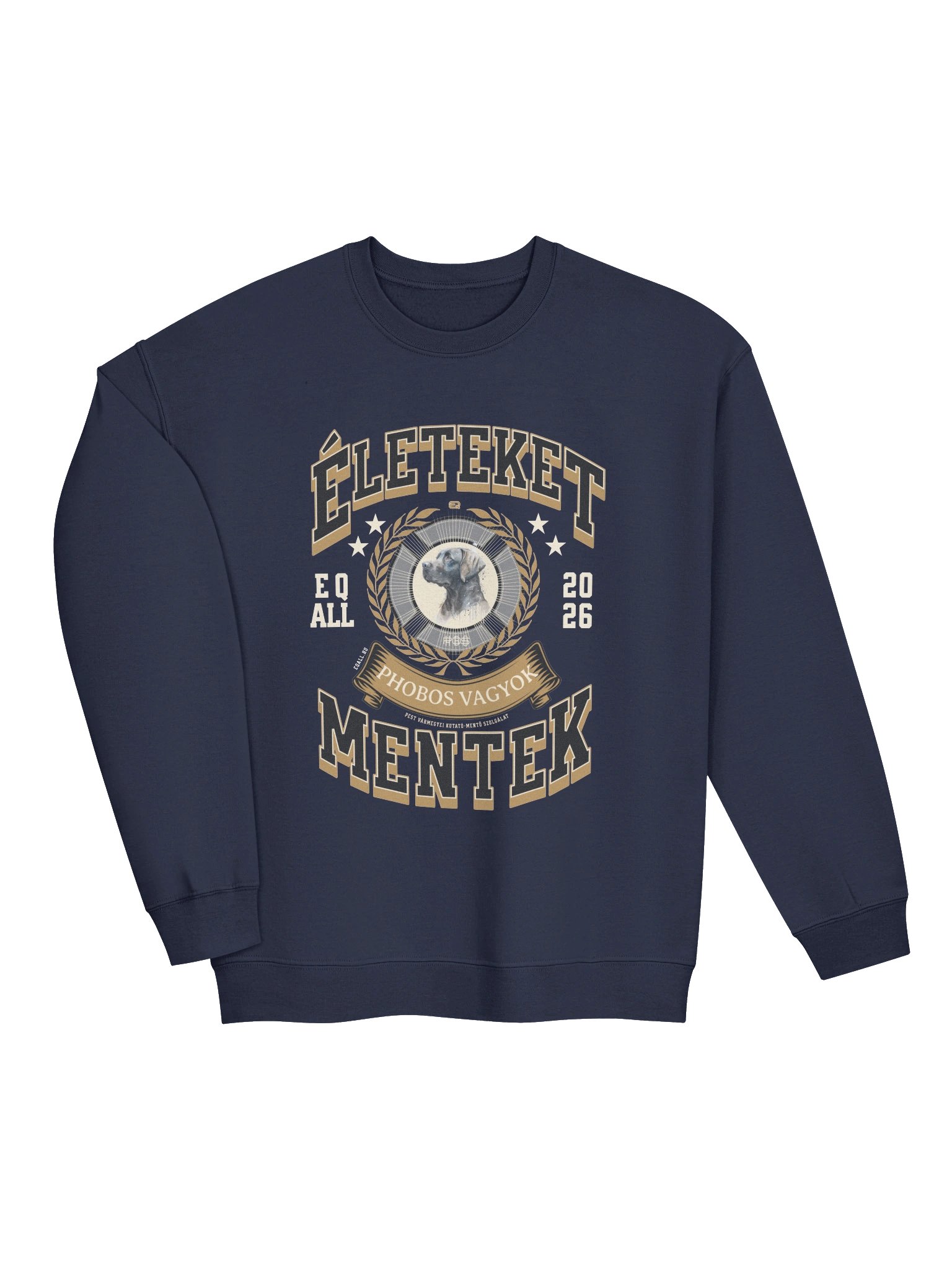 Életeket Mentek Phobos Vagyok_Unisex Gildan Pulcsi_EQALL.hu® Originals_Mustár / Bézs / Fek product image (4)