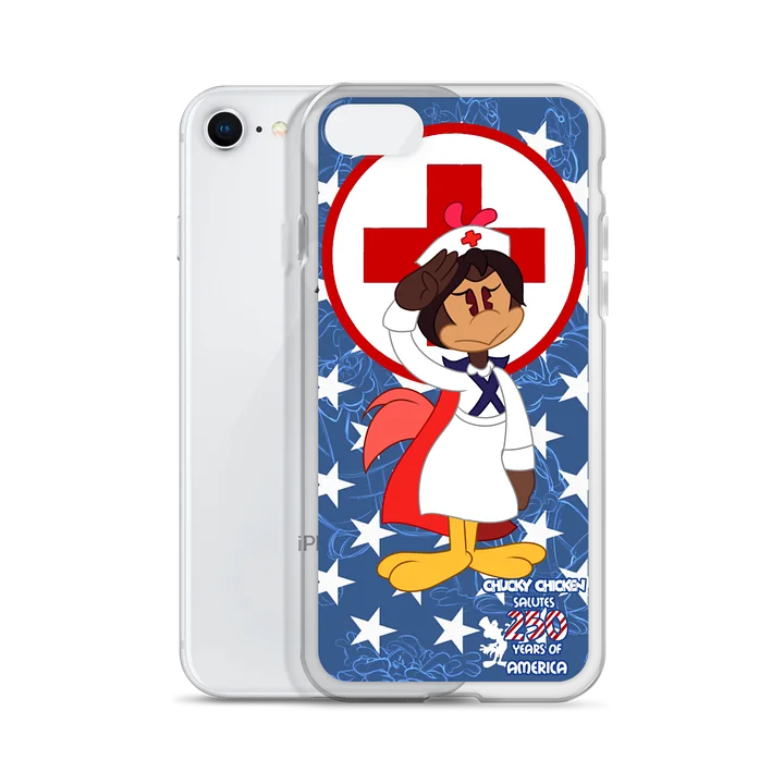 Chelsai Chicken Salutes Red Cross iPhone Clear Case product image (55)