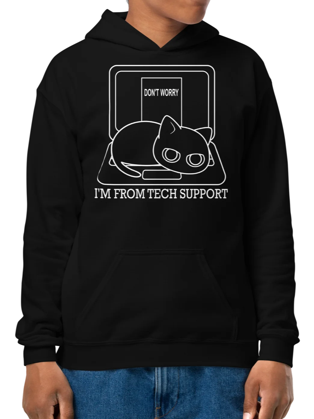 Cat on Laptop - Unisex Youth Hoodie product image (8)