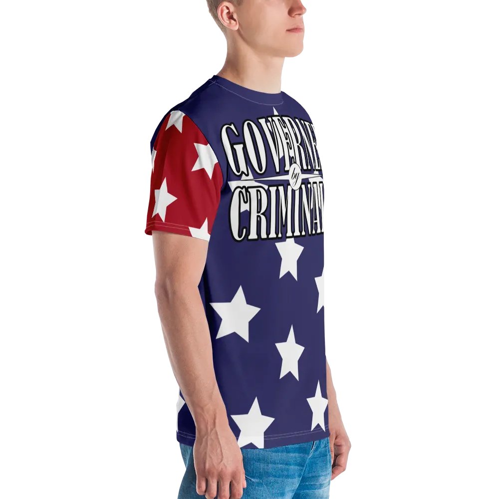 Governed By Criminals - USA - Red/Blue Stars - Crew Neck T-Shirt product image (2)
