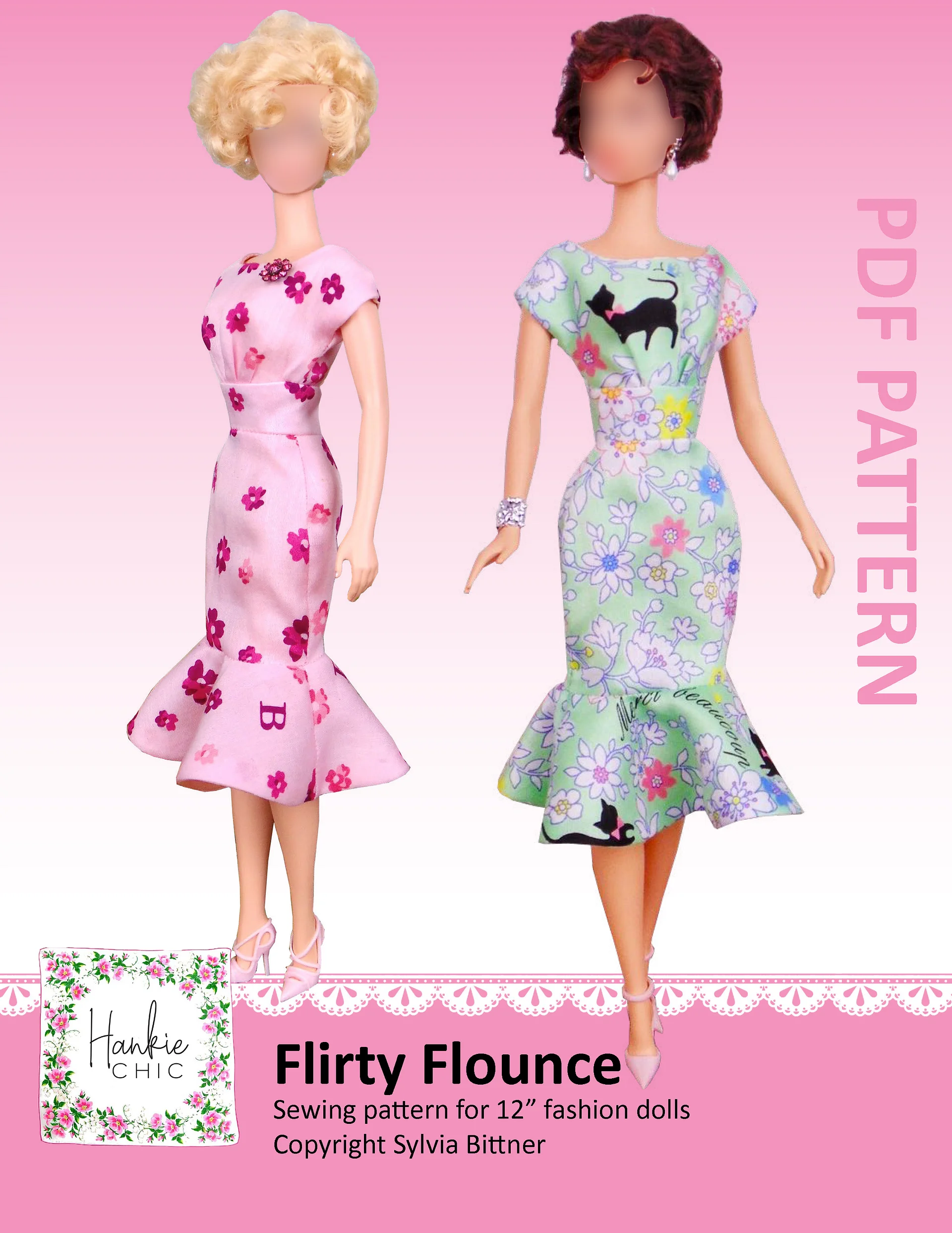 Flirty Flounce sewing pattern for 12" fashion dolls product image (1)