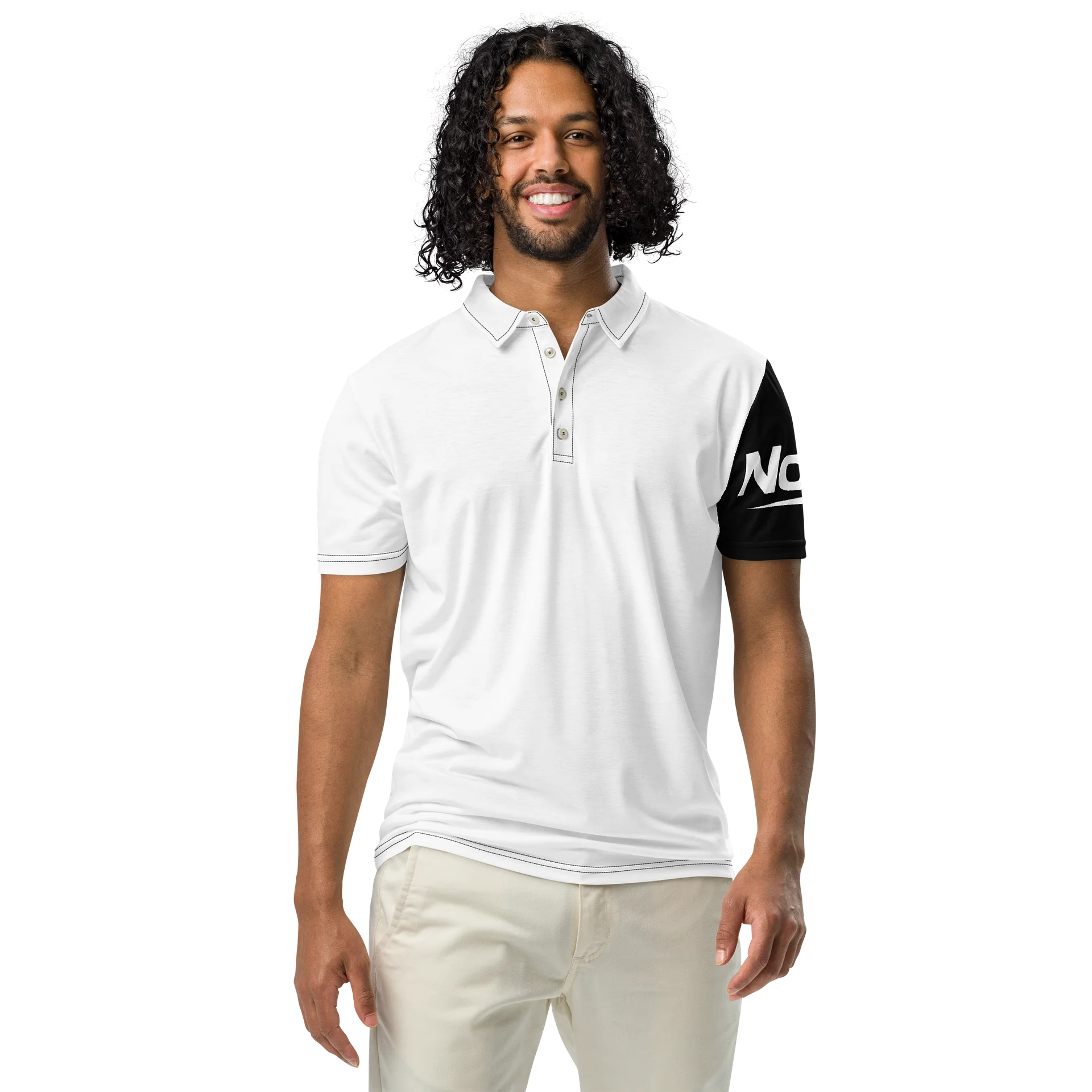 All-Over Print Men's Slim Fit Polo Shirt BL product image (4)