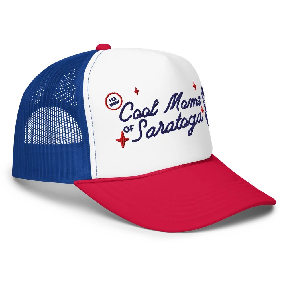 Cool Moms of Saratoga Truck Hat Red White and Blue product image (3)