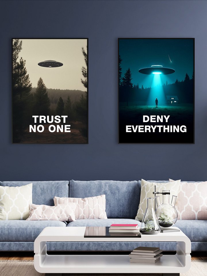 Trust No One/The X-Files poster, S01E24 1994 — sci-fi poster, movie art, I want to believe poster, space print, aliens wall decor product image (2)